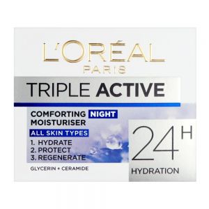 کرم آبرسان شب لورآل L'Oréal مدل Triple Active حجم 50 میل
