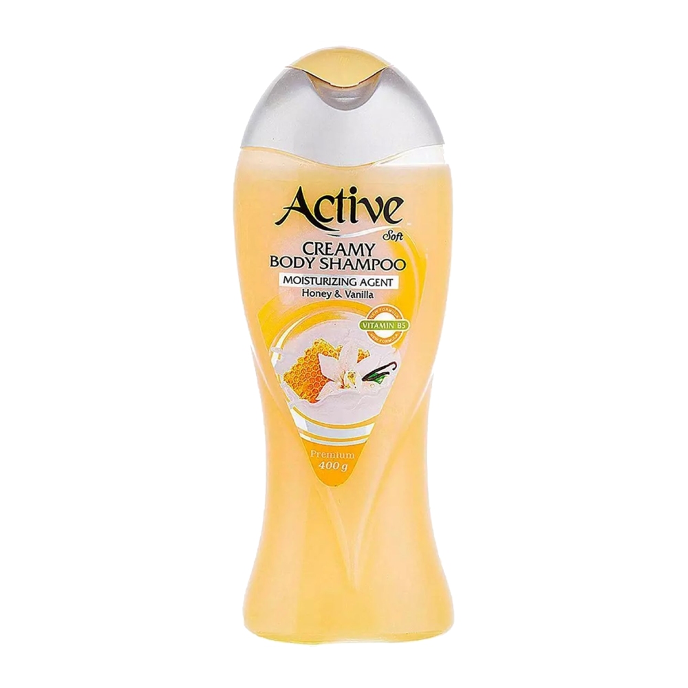 شامپو بدن کرمی اکتیو Active مدل Honey And Vanilla حاوی عصاره عسل و وانیل وزن 400 گرم