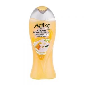 شامپو بدن کرمی اکتیو Active مدل Honey And Vanilla حاوی عصاره عسل و وانیل وزن 400 گرم