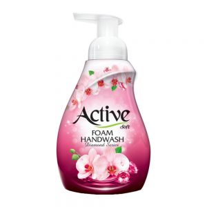 مایع دستشویی فومی اکتیو Active مدل Pink مرطوب کننده پوست وزن 500 گرم