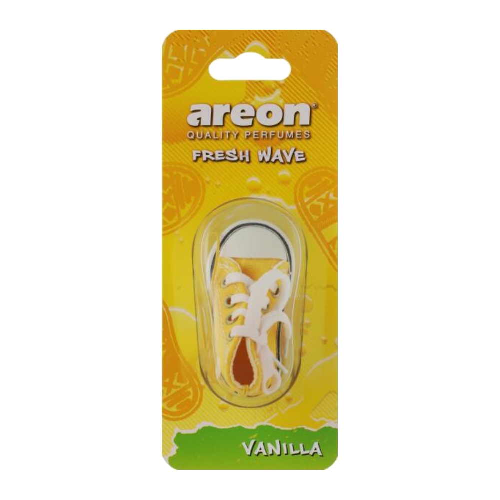 خوشبو کننده آویزی اتوموبیل Areon سری Fresh Wave مدل Vanilla رایحه وانیل وزن 20 گرم