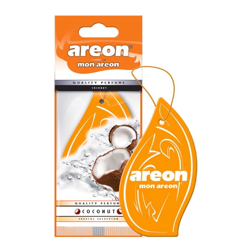 خوشبو کننده آویزی کارتی Areon مدل Coconut رایحه نارگیل بسته 1 عددی