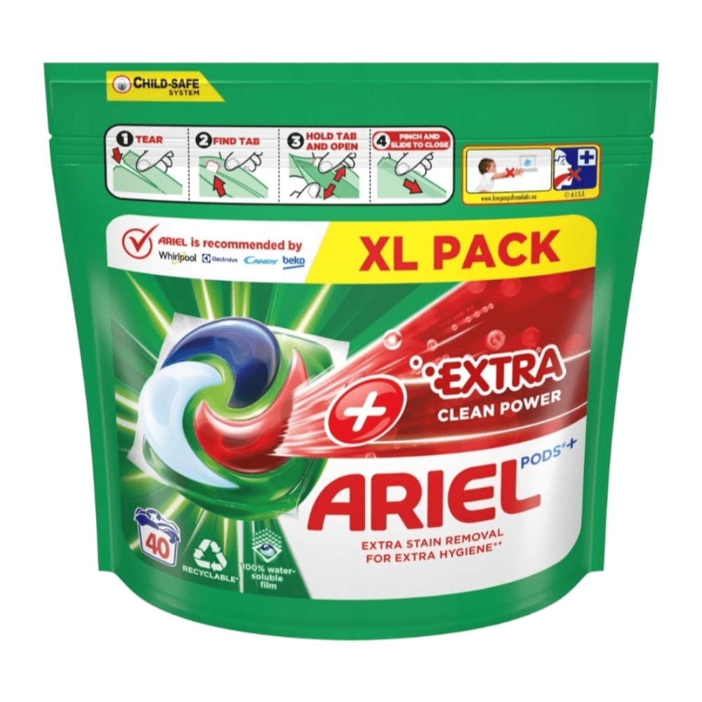 قرص ماشین لباسشویی Ariel مدل Extra Cleaning Power مناسب لباس های رنگی بسته 40 عددی