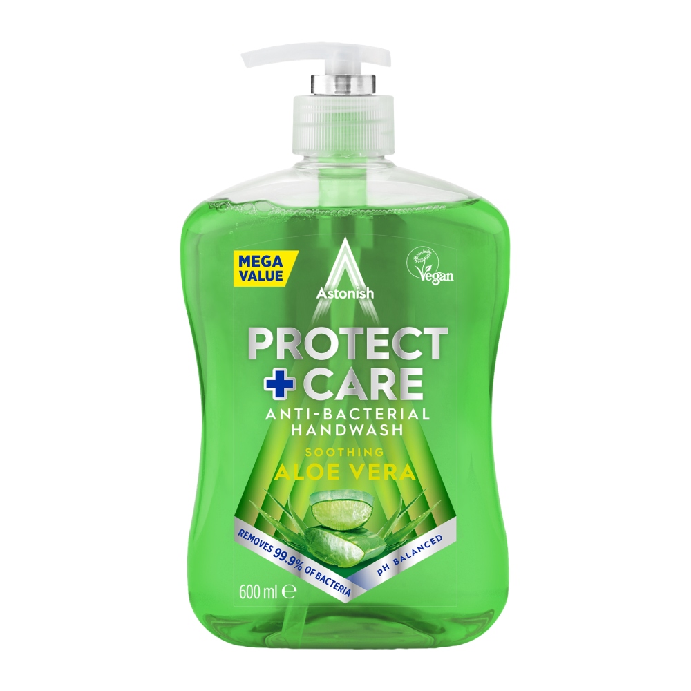 مایع دستشویی Astonish سری Protect + Care مدل Aloe Vera حاوی عصاره آلوئه ورا حجم 600 میل