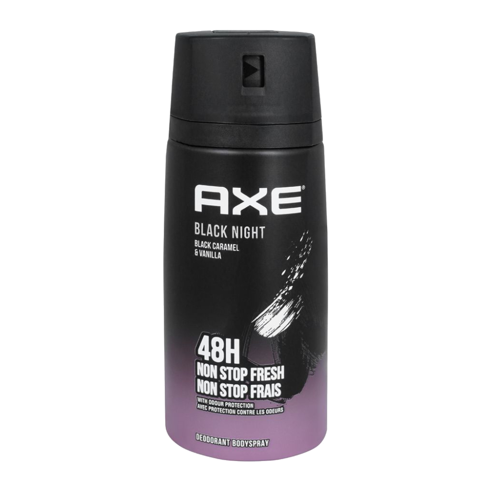 اسپری ضد تعریق بدن اکس AXE مدل Black Night رایحه کارامل و وانیل حجم 150 میل