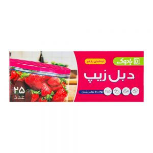 کیسه فریزر دبل زیپ بادوک Badook سایز 25x20 بسته 25 عددی