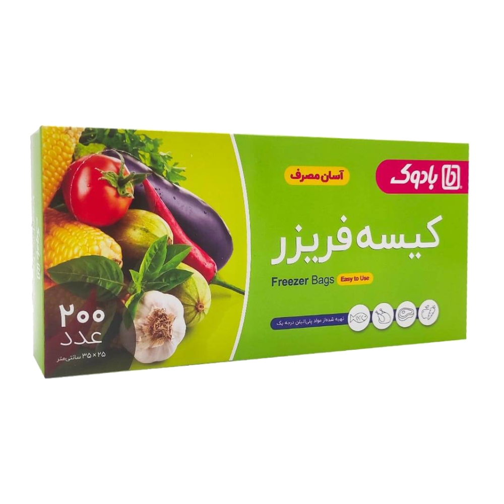 کیسه فریزر جعبه ای بادوک Badook آسان مصرف 25X35  بسته 200 عددی