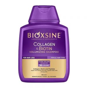 شامپو حجم دهنده و ضد ریزش موی سر Bioxcin مدل Collagen And Biotin حجم 300 میل