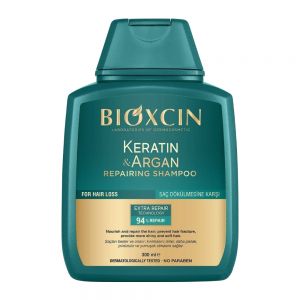 شامپو ترمیم کننده و ضد ریزش موی سر Bioxcin مدل Keratin And Argan حجم 300 میل