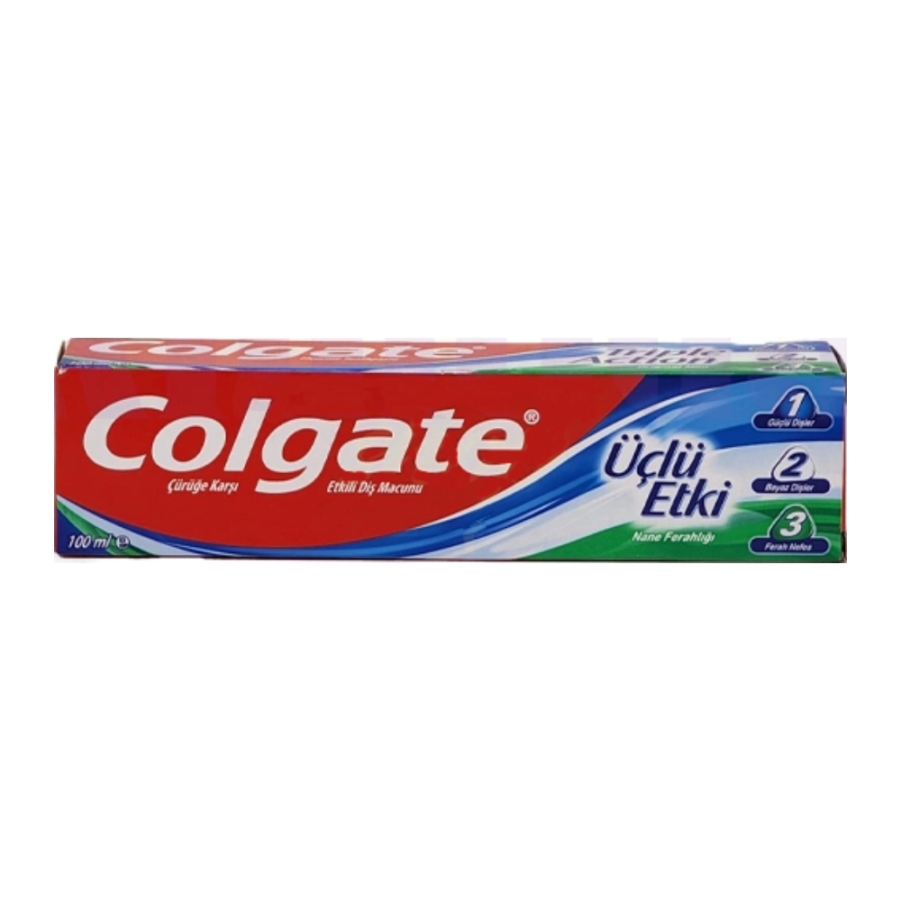 خمیر دندان کلگیت Colgate مدل Uclu Etki حاوی عصاره نعنا حجم 100 میل