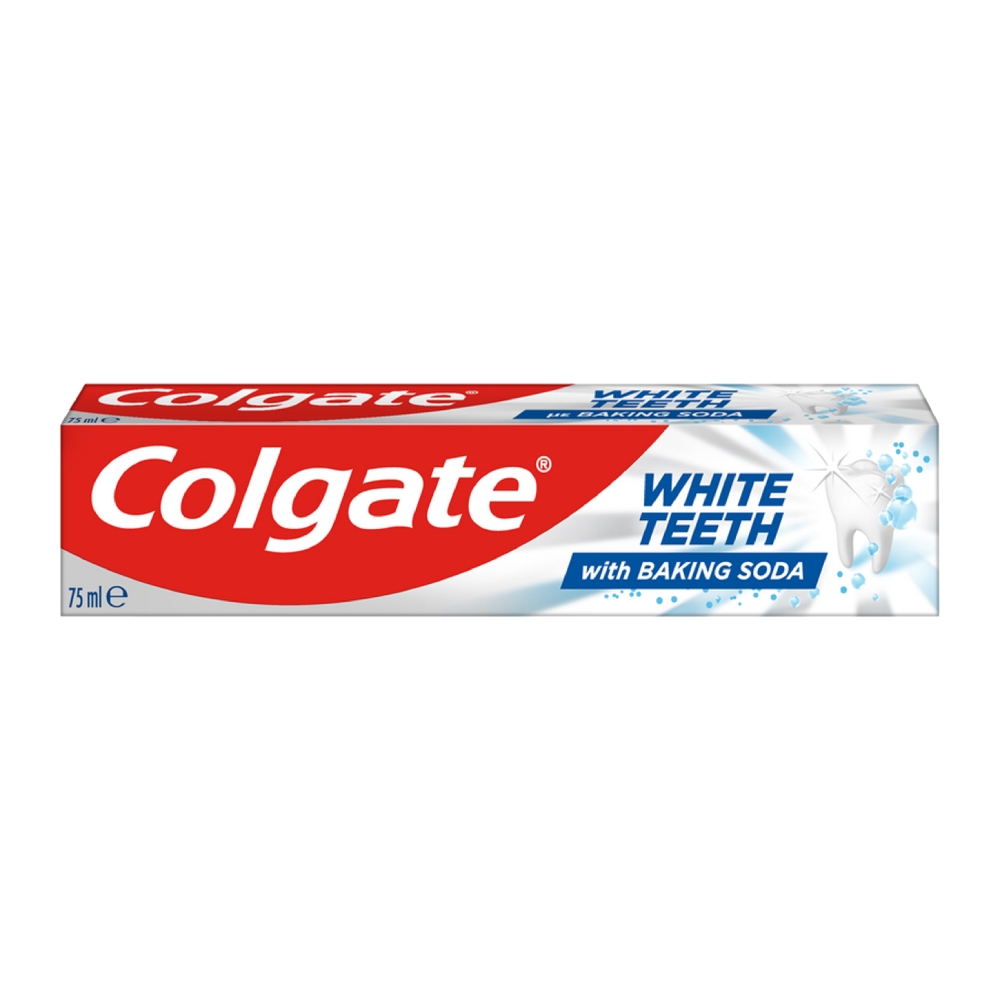 خمیر دندان سفید کننده Colgate مدل White Teeth حاوی جوش شیرین حجم 75 میل