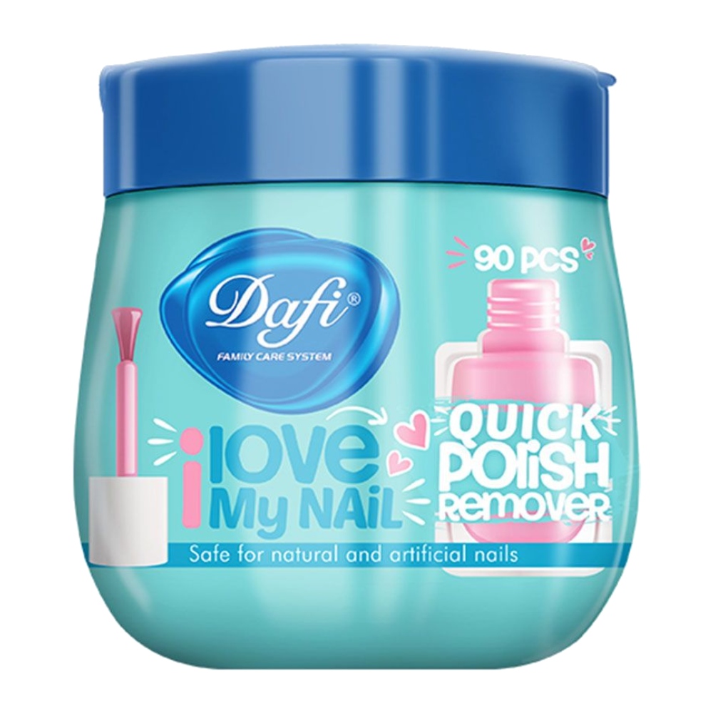 دستمال مرطوب پاک کننده لاک ناخن دافی Dafi مدل Love My Nail بسته 90 عددی