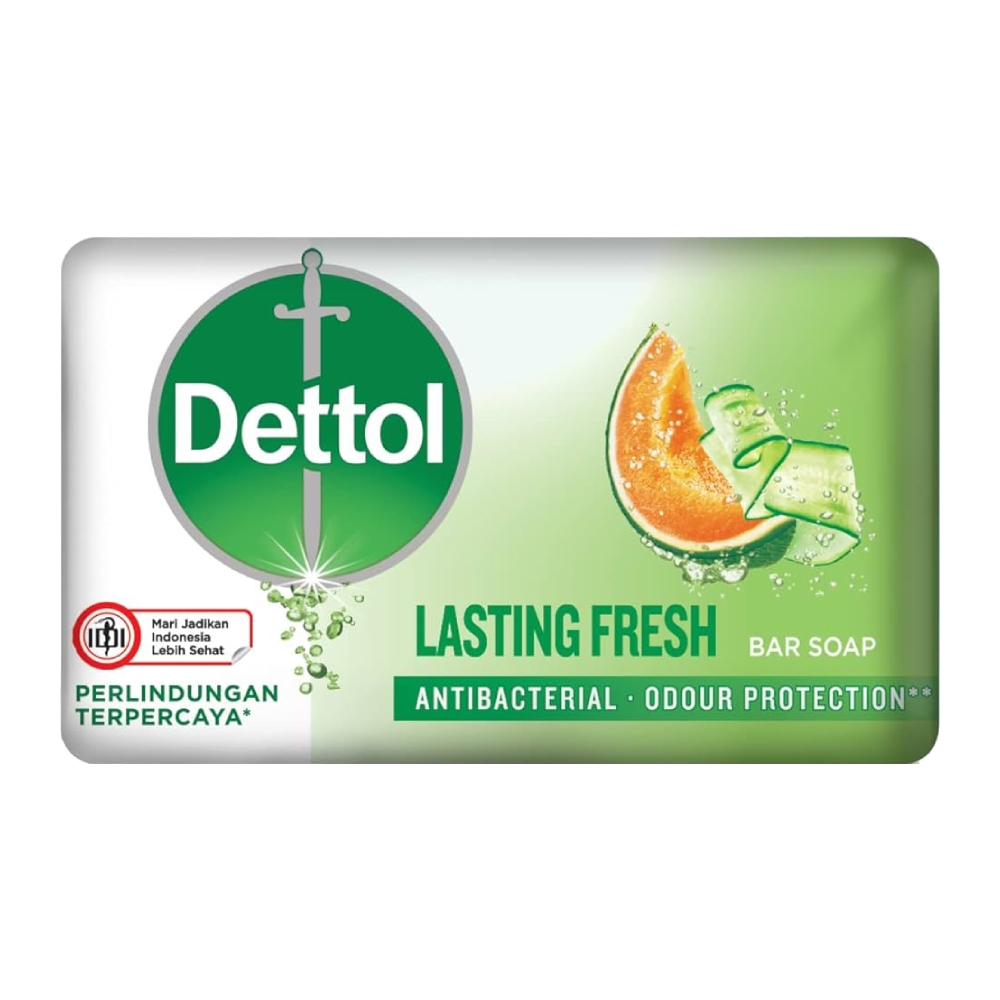 صابون حمام آنتی باکتریال دتول Dettol مدل Lasting Fresh رایحه خیار و طالبی وزن 100 گرم