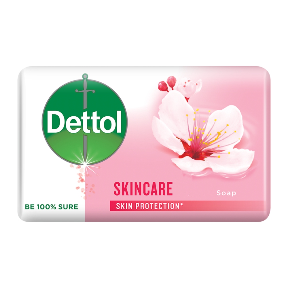 صابون حمام آنتی باکتریال دتول Dettol مدل Skin Care رایحه گل رز و شکوفه گیلاس وزن 100 گرم