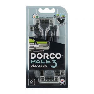 خودتراش یکبار مصرف دورکو Dorco مدل Pace 3 تیغ سه لبه بسته 6 عددی