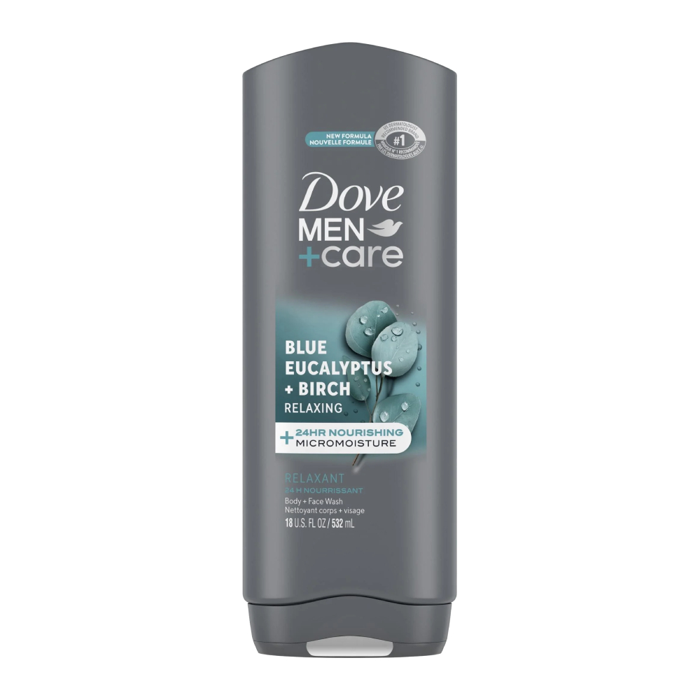 شامپو بدن و صورت داو Dove سری  Men + Care مدل Blue Eucalyptus + Birch حجم 532 میل