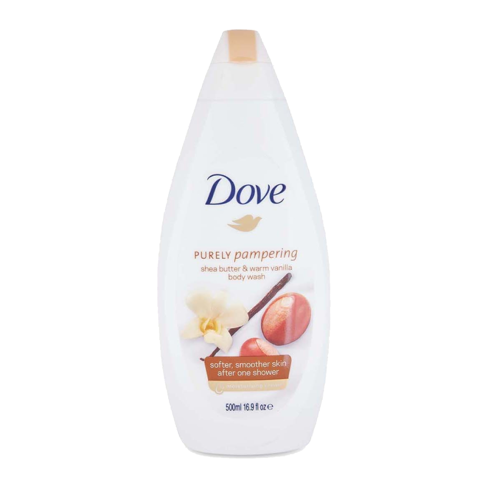 شامپو بدن داو Dove مدل Purely Pampering حاوی شی باتر و وانیل گرم حجم 500 میل