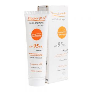 کرم ضد آفتاب بی رنگ دکتر ژیلا Dr Jila حاوی SPF95 مناسب انواع پوست وزن 50 گرم