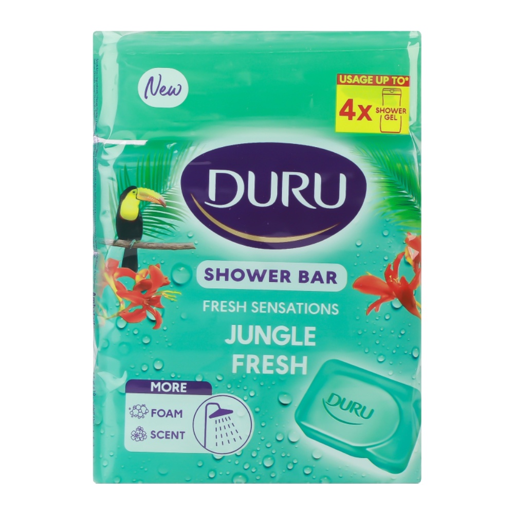 صابون حمام Duru مدل Jungle Fresh رایحه طراوت جنگل بسته 4 تایی وزن 600 گرم