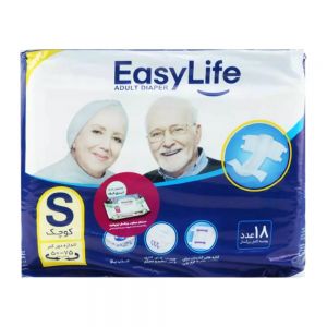 پوشینه کامل چسبی بزرگسالان ایزی لایف Easy Life سایز کوچک بسته 18 عددی