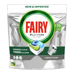 قرص ماشین ظرفشویی Fairy سری Platinum همه کاره بسته 70 عددی