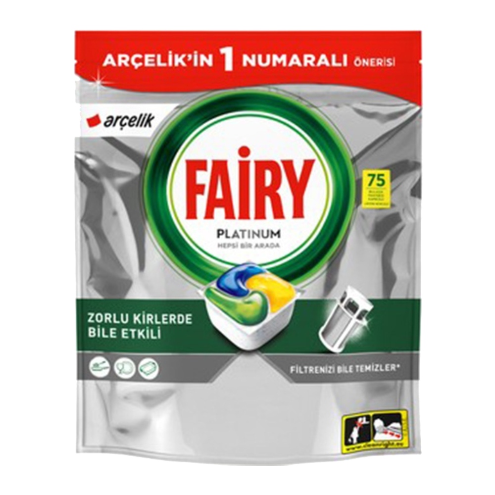 قرص ماشین ظرفشویی Fairy مدل Platinum همه کاره بسته 75 عددی