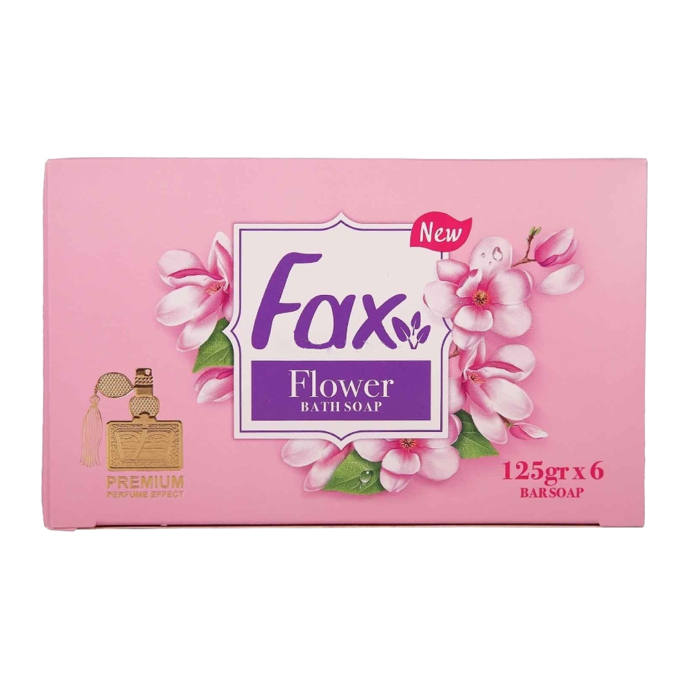 صابون حمام معطر فکس Fax مدل Flower بسته 6 عددی رایحه گل وزن 750 گرم