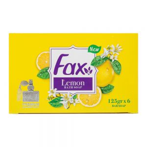 صابون حمام معطر فکس Fax مدل Lemon بسته 6 عددی رایحه لیمو وزن 750 گرم