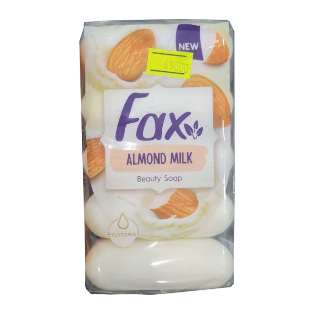 صابون دست و بدن فاکس Fax مدل Almond Milk حاوی عصاره شیر بادام بسته 5 عددی وزن 350 گرم