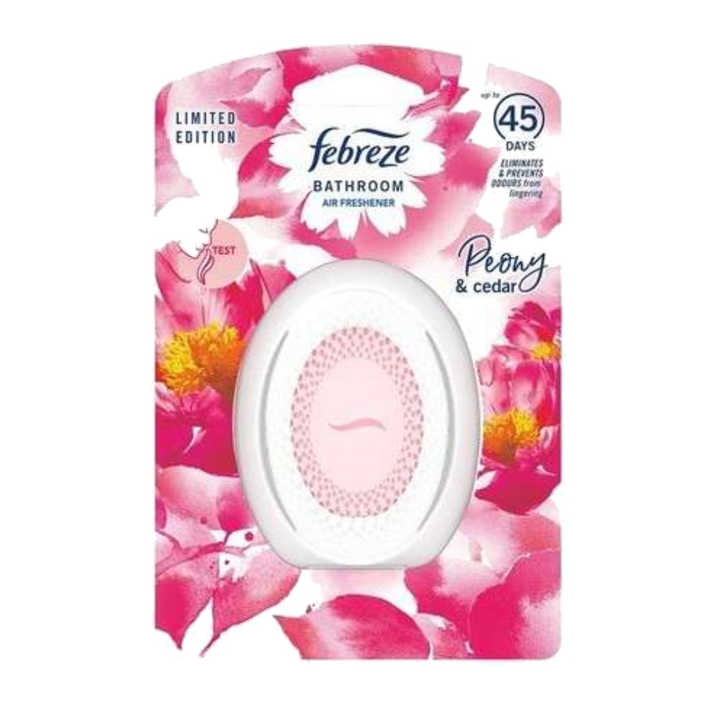 خوشبو کننده سرویس بهداشتی Febreze مدل Peony And Cedar رایحه گل صد تومانی حجم 7.5 میل