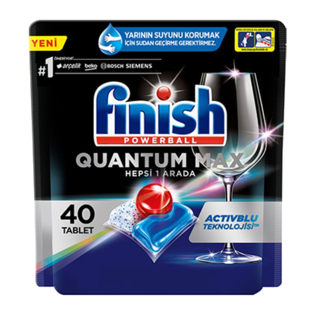 قرص ماشین ظرفشویی Finish سری Powerball مدل Quantum Max بسته 40 عددی