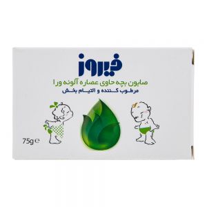 صابون بچه فیروز Firooz مدل Aloe Vera حاوی عصاره آلوئه ورا وزن 75 گرم