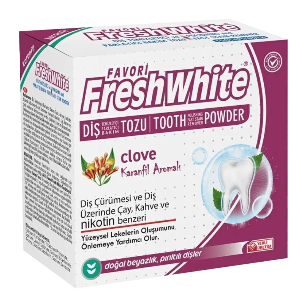 پودر سفید کننده دندان Fresh White مدل Clove حاوی عصاره میخک وزن 50 گرم