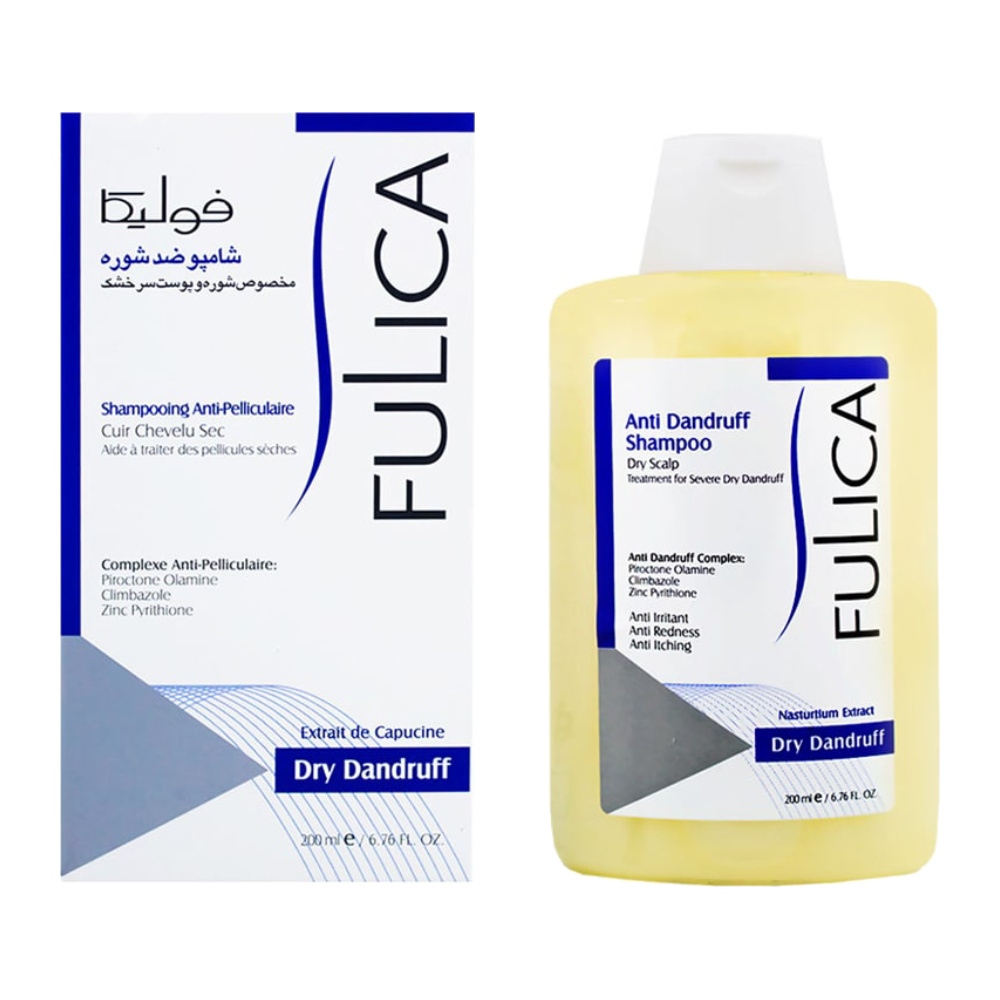 شامپو ضد شوره فولیکا Fulica مدل Dry Dandruff مناسب پوست سر خشک حجم 200 میل