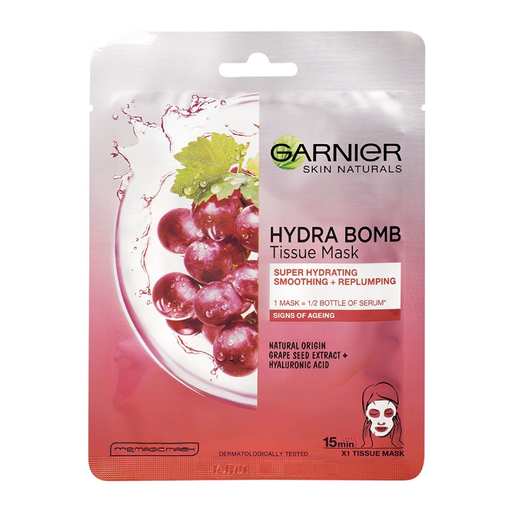 ماسک صورت ورقه ای گارنیه Garnier مدل Hydra Bomb Anti Age وزن 32 گرم