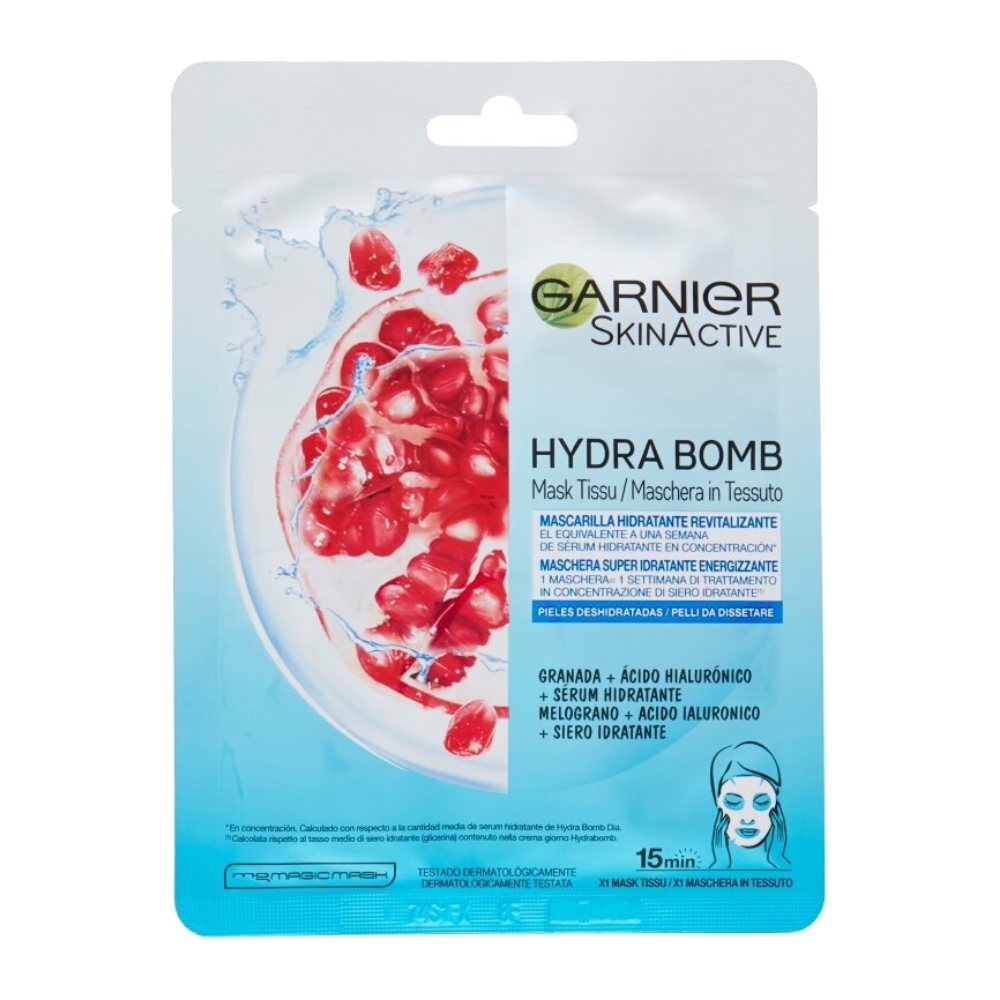 ماسک صورت ورقه ای گارنیه Garnier مدل Hydra Bomb Pomegranate احیا کننده پوست وزن 32 گرم