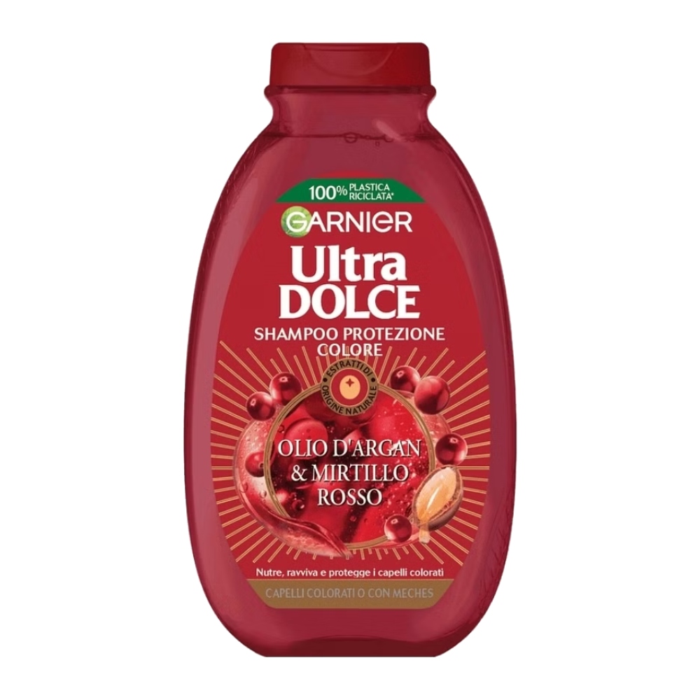 شامپو موی سر گارنیه Garnier سری Ultra Dolce مدل Olio D'argan And Mitrtillo Rosso حجم 300 میل