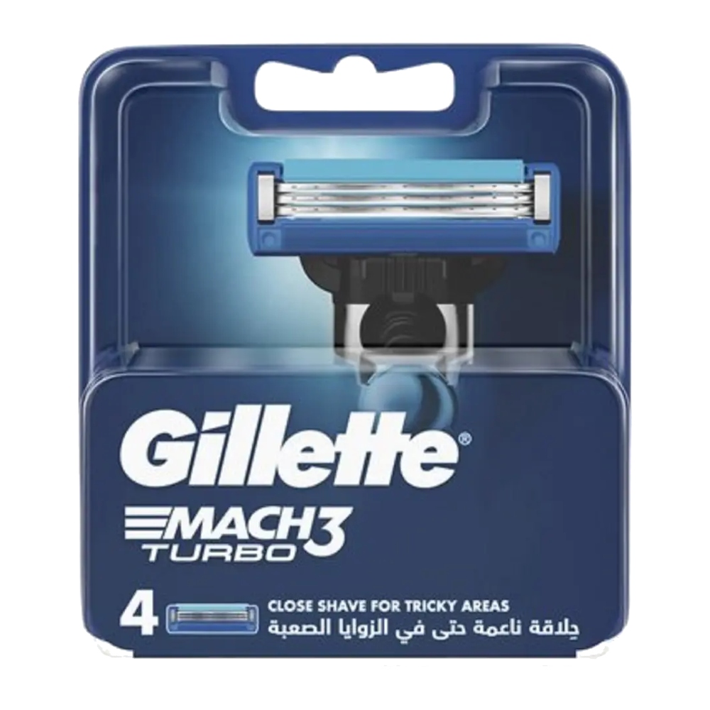 تیغ یدک ژیلت Gillette مدل Mach3 Turbo مناسب انواع پوست بسته 4 عددی