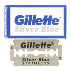 تیغ اصلاح ژیلت Gillette مدل Silver Blue استیل ضد زنگ بسته 5 عددی
