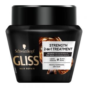 ماسک مو تقویت کننده گلیس Gliss مدل Strength مناسب موهای خشک و آسیب دیده حجم 300 میل