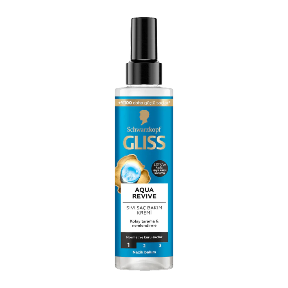 اسپری مو دو فاز Gliss مدل Aqua Revive جلوگیری از وز شدن مو حجم 200 میل