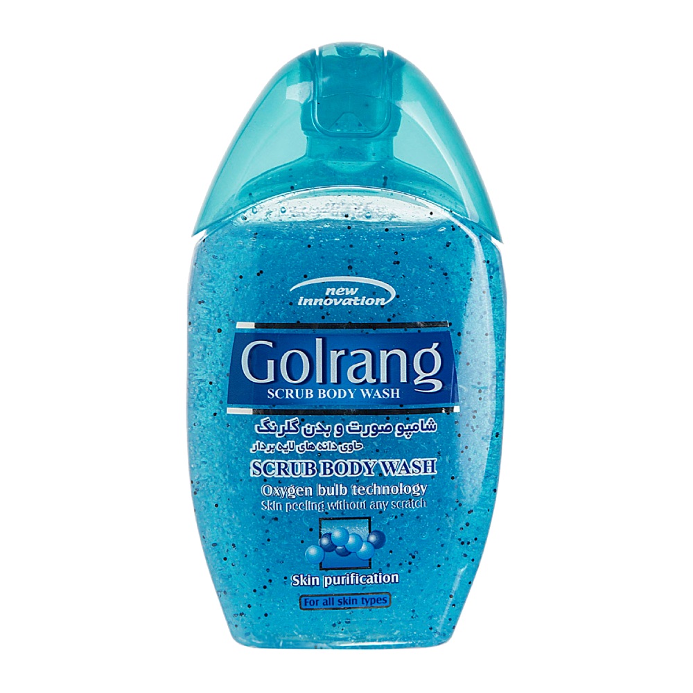 شامپو بدن و صورت اسکراب گلرنگ Golrang مدل Scrub Blue وزن 280 گرم