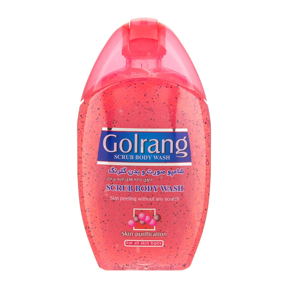 شامپو بدن و صورت اسکراب گلرنگ Golrang مدل Scrub Pink وزن 280 گرم