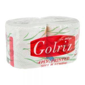 دستمال توالت رولی گلریز Golriz  چهار لایه طرح دار بسته 2 عددی