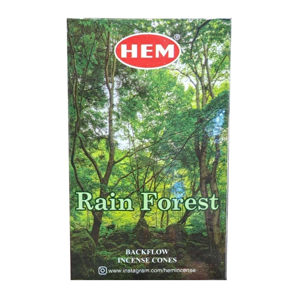 عود مخروطی آبشاری Hem مدل Rain Forest رایحه جنگل بارانی بسته 10 عددی