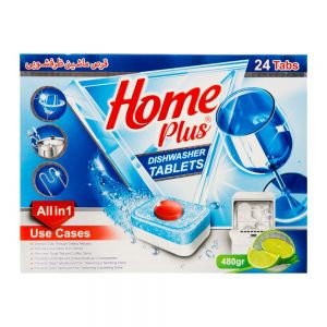 قرص ماشین ظرفشویی Home Plus مدل Lemon رایحه لیمو بسته 24 عددی