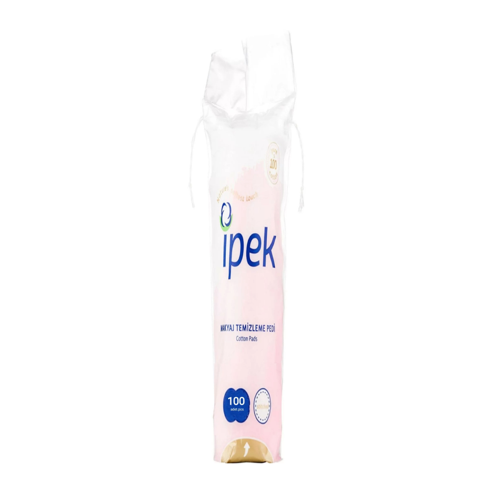 پد آرایش پاک کن Ipek مدل Softest Touch تهیه شده از پنبه خالص بسته 100 عددی