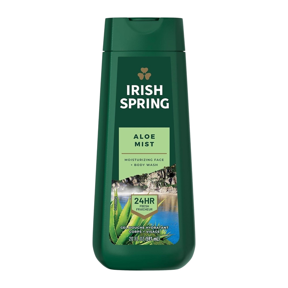 شامپو بدن Irish Spring مدل Aloe Mist حاوی عصاره آلوئه ورا حجم 591 میل