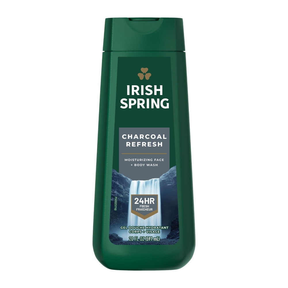 شامپو بدن Irish Spring مدل Charcoal Refresh حاوی ذغال فعال حجم 591 میل