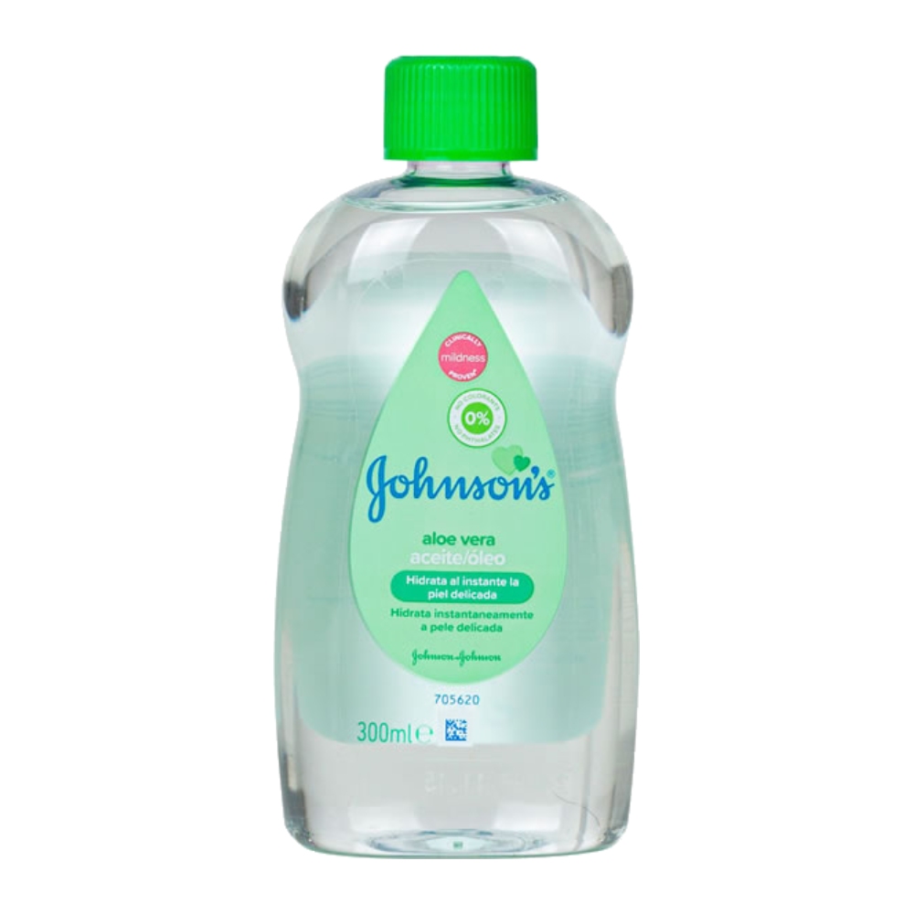 روغن بچه جانسون Johnsons مدل Aloe Vera حاوی عصاره آلوئه ورا حجم 300 میل